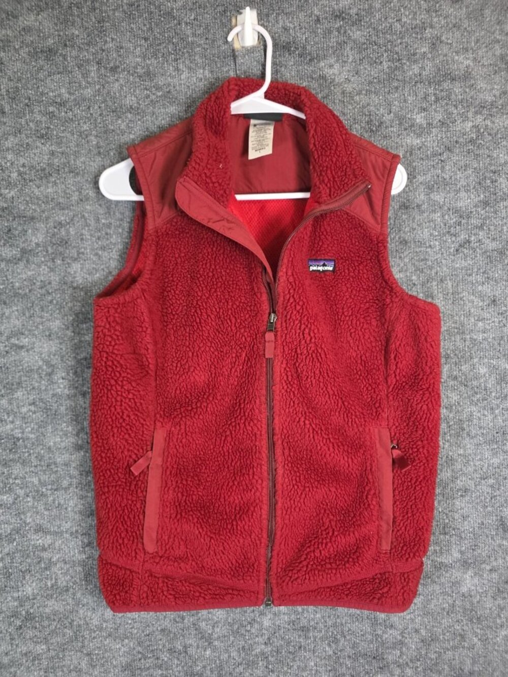 Patagonia Retro-X Vest Womens Large Red Fleece Full Zip Stains Pilling Damage